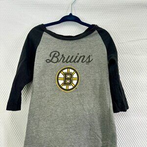 Girls Boston Bruins NHL Raglan 3/4 Sleeve Shirt - XS 4/5
